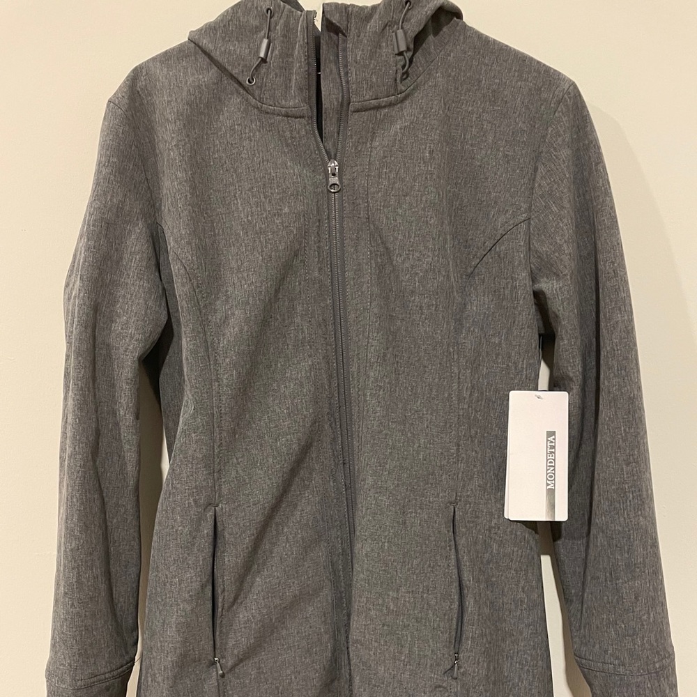 Mondetta Women's Heather Gray Hooded Zip Utility Jacket